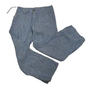 INC International Concepts Light Blue Linen Wide Leg Trouser Pants Size 4